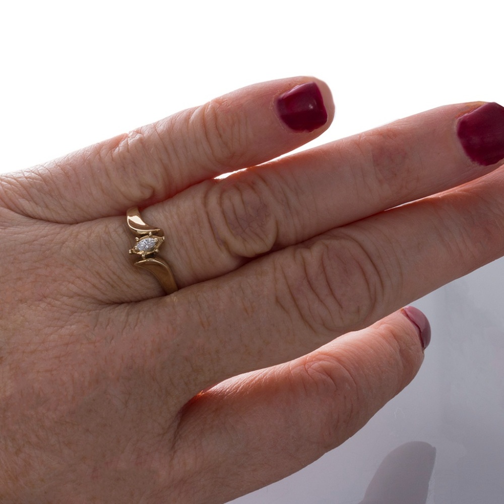 10k Yellow Gold Marquise Diamond Gold Band